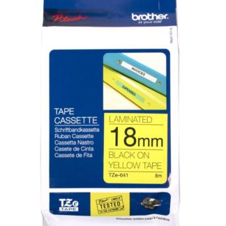 Brother Laminated Tape - TZ641 - 18mm - Black on Yellow