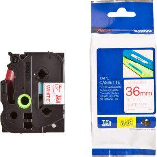 Brother Laminated Tape - TZ262 - 36mm - Red on White