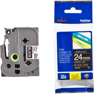 Brother Laminated Tape - TZ355 - 24mm - White on Black
