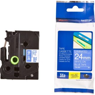 Brother Laminated Tape - TZ555 - 24mm - White on Blue