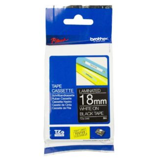 Brother Laminated Tape - TZ345 - 18mm - White on Black