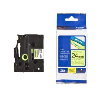 Brother Laminated Fluorescent Tape 5M - TZE C51 - 24MM - Black on Yellow
