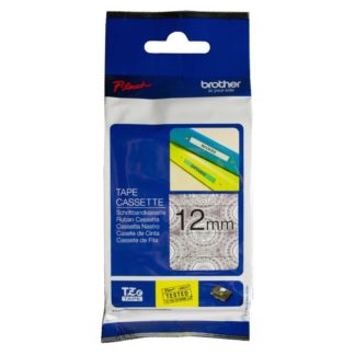 Brother Laminated Fluorescent Tape 5M - TZE MPSL31 - 4mm - Black on Silver Lace