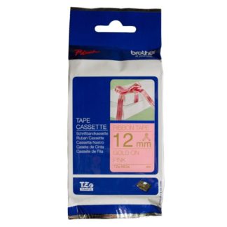 Brother Ribbon Tape - TZE RE34 - 4mm - Gold on Pink