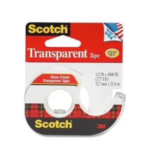 3M Scotch Transparent Tape - Carded - 12mm x 11.4m Transparent Tape Dispensed