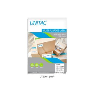 Unitac A4 Labels - 70 X 37mm - 24up - White